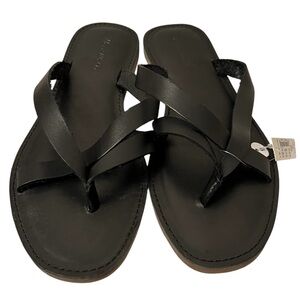 Madewell Black Strappy Flat Sandals Size 9 NWT